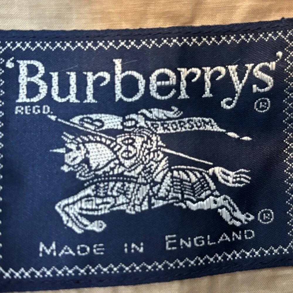 Burberry Trench Coat 10 Long Tan Cotton Nova Check‎ England - Picture 13 of 16